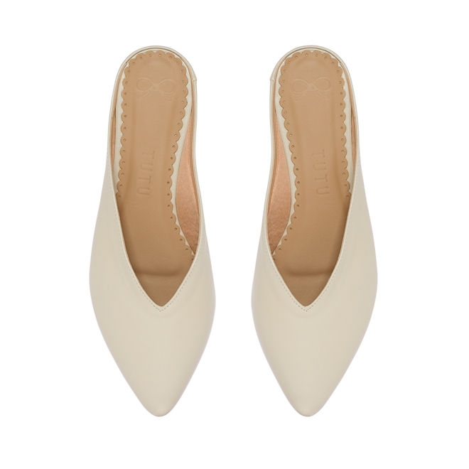 CC 25C Mule White Calfskin