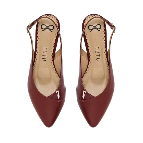Scarpin flat Audrey Couro Vinho