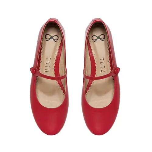 Sapatilha Verona em Couro Vermelho