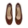 Saltinho Bailarina de bico redondo Couro Cognac