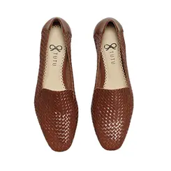 Mocassim Anne Tressê Couro Conhaque