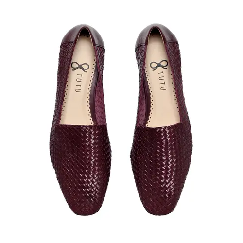 Mocassim Anne Tressê Couro Bordô Antigo
