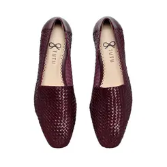 Mocassim Anne Tressê Couro Bordô Antigo