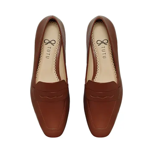 Mocassim Clara Couro Conhaque