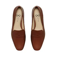 Mocassim Clara Couro Conhaque