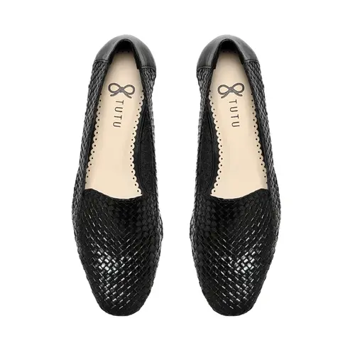 Mocassim Anne Tressê Couro Preto
