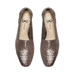 Mocassim Anne Tressê Couro Prata Velha