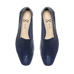 Mocassim Anne Tressê Couro Marinho