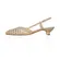 Scarpin Liv Tressê Couro Nude Bege com Ouro