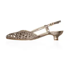Scarpin Liv Tressê Couro Champagne