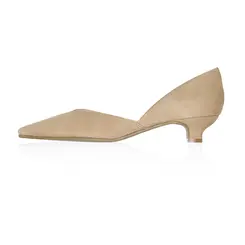 Scarpin Juliana Couro Nobuck Amêndoa
